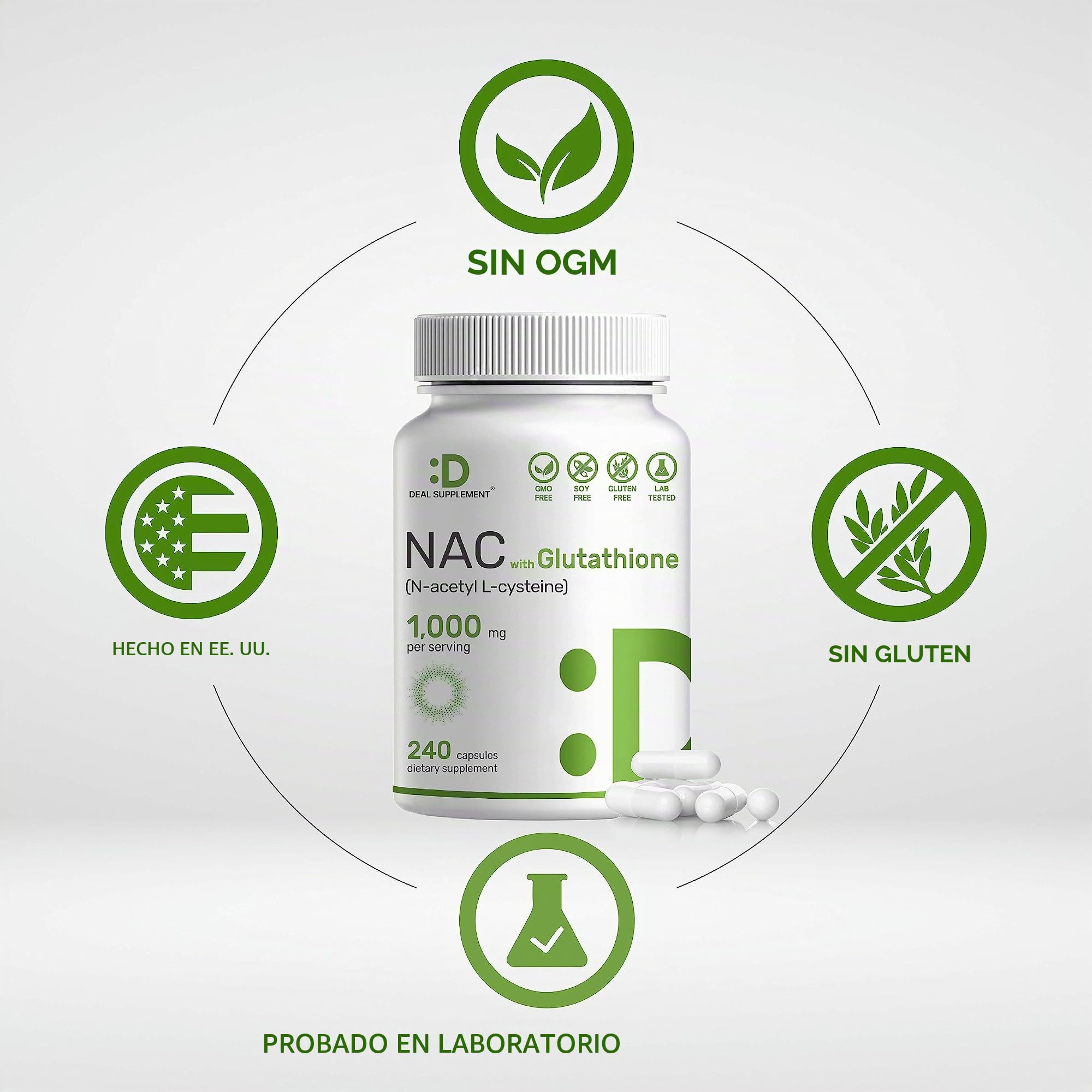 nac + glutathione para que sirve Paquete de 2 suplementos (N-acetil cisteína) 1,000 mg con glutatión reducido, 480 cápsulas : Salud y Hogar Iron deficiency aggravates hepatic dewey drops Volume:150ml C Sustain