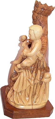 Miniatura 2 de Holy Land Market María Madre de la Palabra de Dios, Reina de los Cielos Estatua de Madera de Olivo (13 pulgadas)