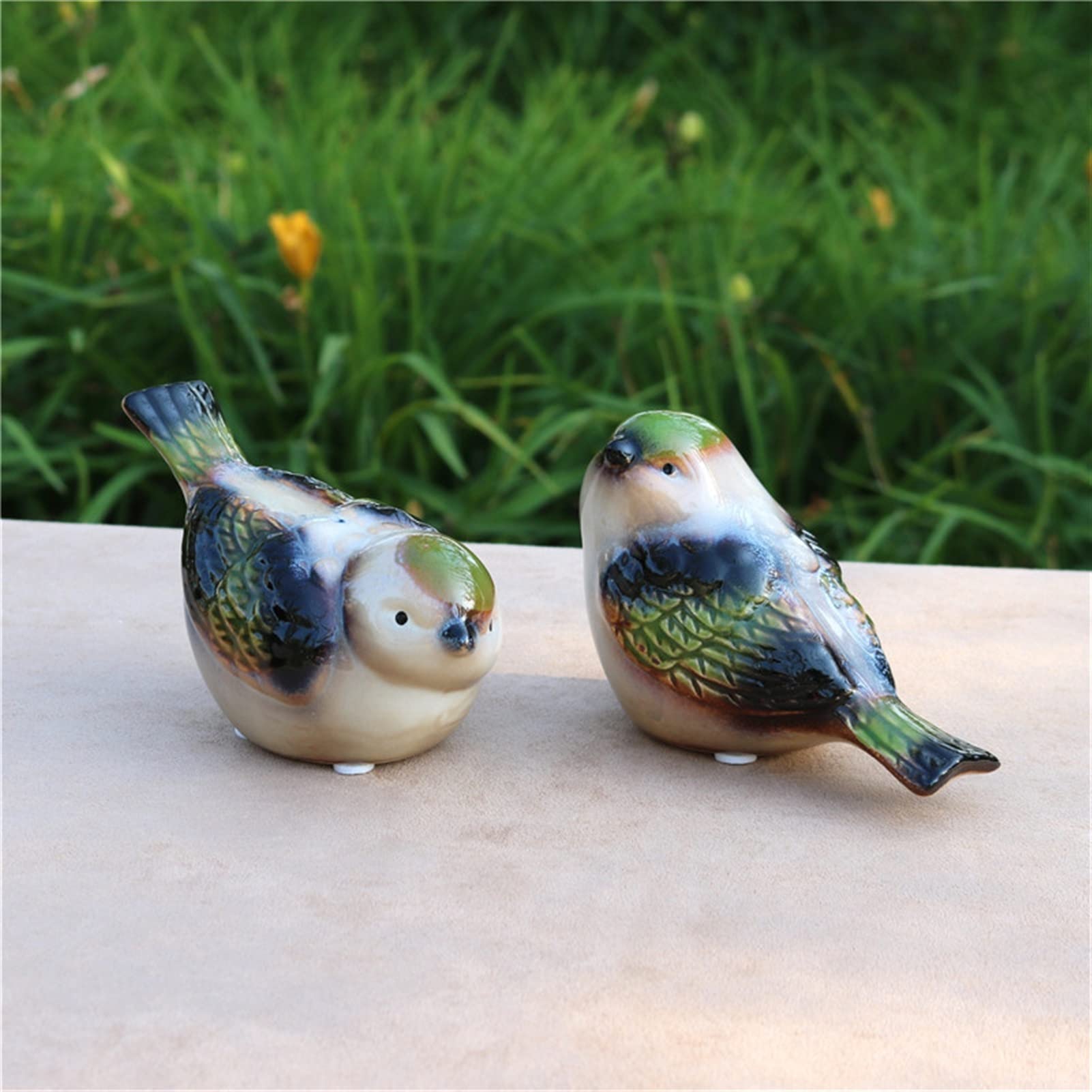 2 pc. Porcelanowa para Ptak Figurka Ceramiczna Birdie Miniaturowa Dekoracja Rzemiosła Ornament Walentynki Prezent Dla Ślubnych Favor Desktop Statue