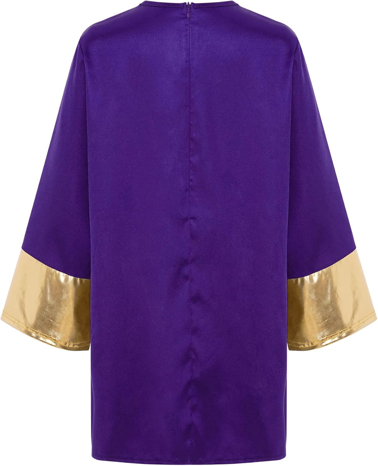 Agoky Kids Boys Church Praise Dance Top Metallic Long Sleeve Round Neck Liturgical Tunic Worship Pullover Shirt