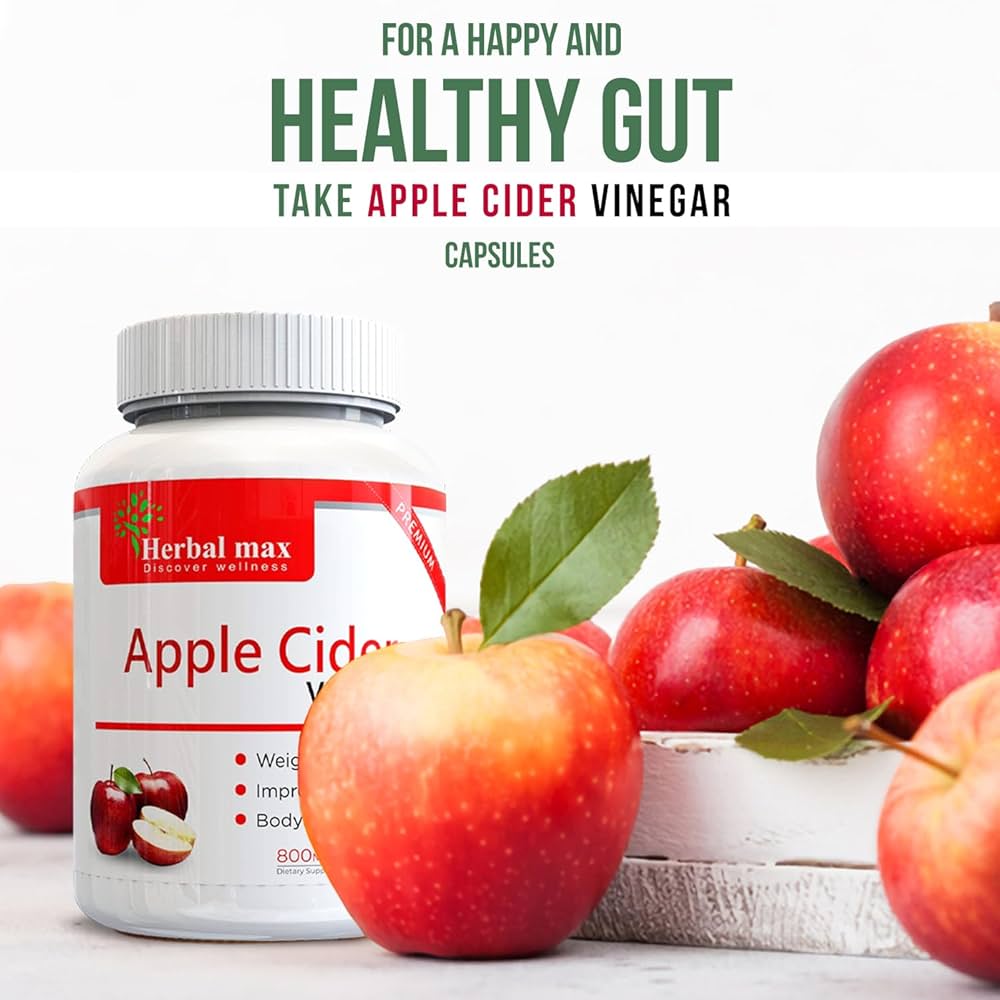 Herbal max Organics Apple Cider Vinegar, 30 Veg Capsules (800mg) : Amazon.in: Grocery & Gourmet Foods