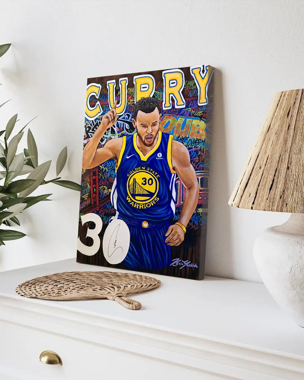 GADGETS WRAP Canvas Gallery Wrap Framed for Home Office Studio Living Room Decoration (9x11inch) - Steph Curry