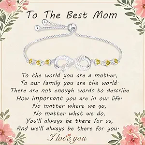 Gifts for Mom Silver Bracelets for Mothers day Birthday Thanksgiving Christmas Gifts from Son Daughters