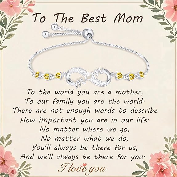 Gifts for Mom Silver Bracelets for Mothers day Birthday Thanksgiving Christmas Gifts from Son Daughters