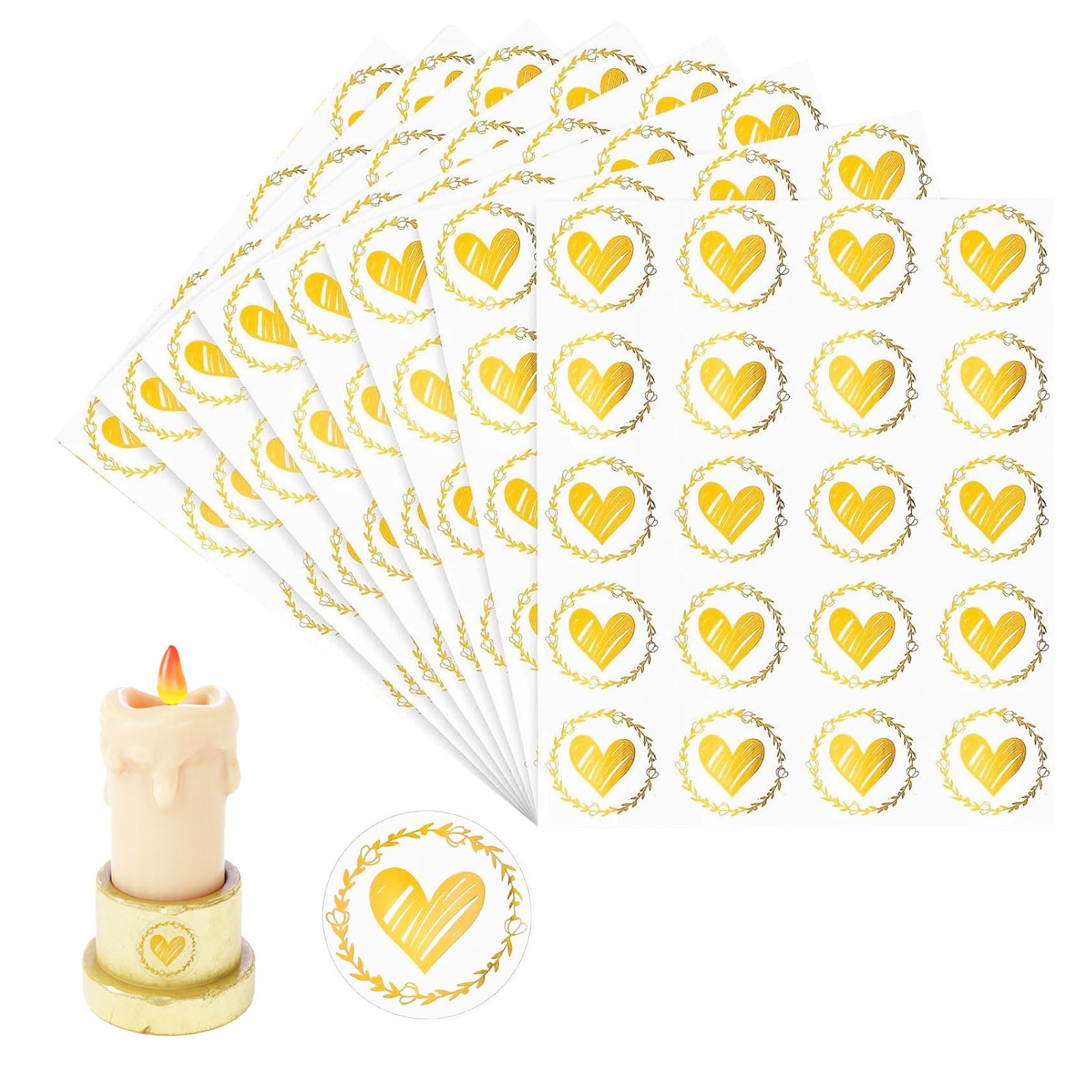 Pegatinas de corazón adhesivas, 160 unidades transparentes con forma de corazón adhesivo, pegatinas de sellos de envoltura de corazón, transparente pegatinas para tarjetas de felicitación, sobre