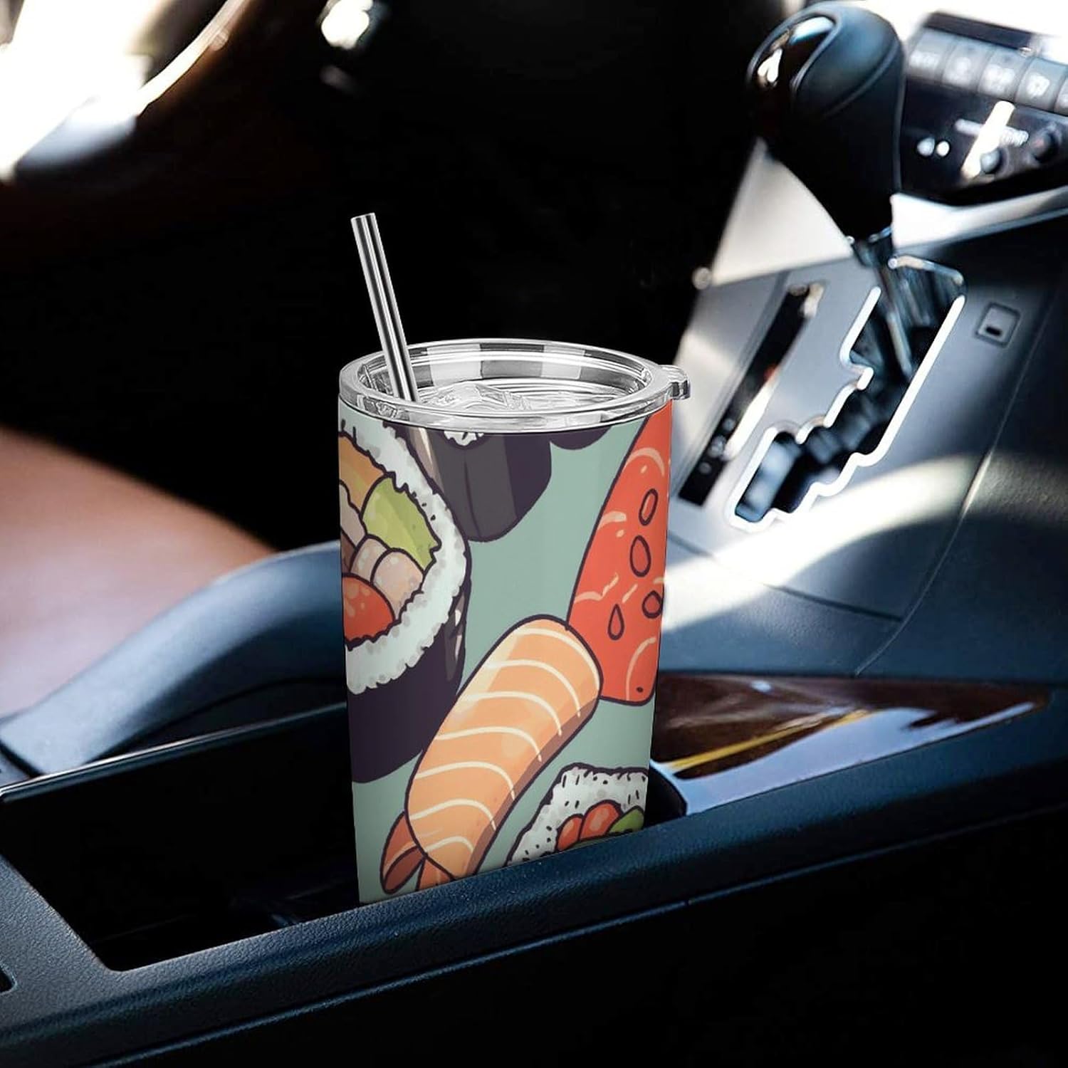Stainless Steel Tumbler Insulated Sushi Printed Insulated Cup for Travel Reusable Car Cup