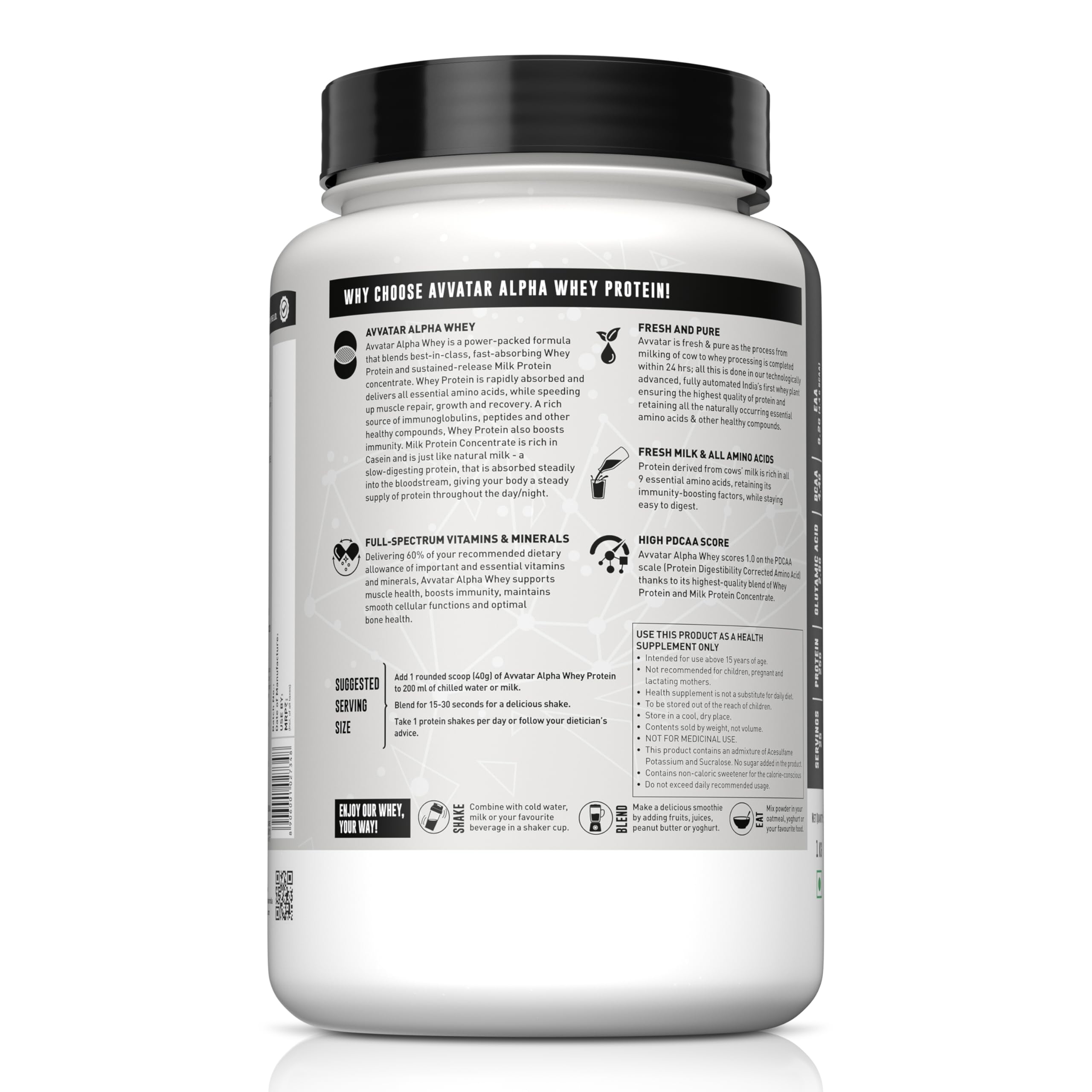 avvatar ALPHA WHEY PROTEIN | 1Kg | Chocolate Hazelnut Flavour | 25g Protein | 25 Servings 1