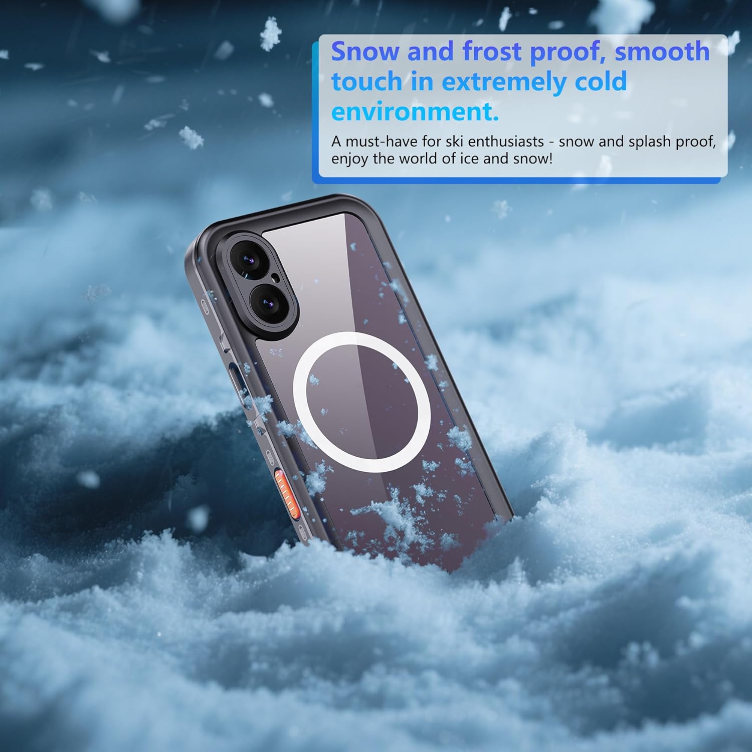 Rugged Case for iPhone 17, IP68 Waterproof Dustproof Underwater Protective Phone Cover with Screen Camera Lens Protector, Magnetic Compatible Heavy Duty 360 Full Body Durable,Black