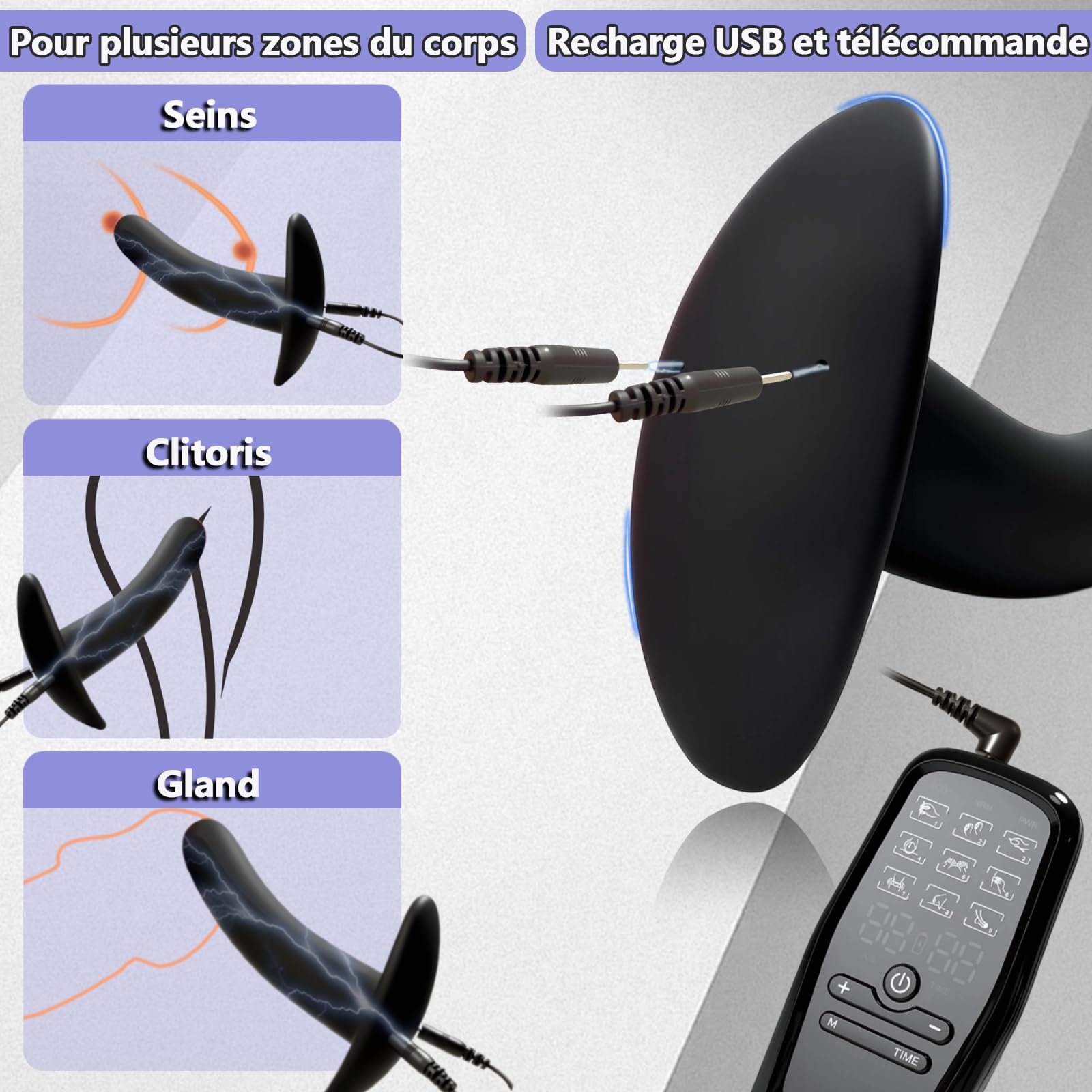 Électrostimulation Plugs Anals Silicone 9 Modes et 90 Niveaux d’intensité | Plug Anal électrique Dilatateur Stimulateur Prostate ElectroShock Plug Anale SM Jouets Sexuels pour Femme Sex Toýs Homme