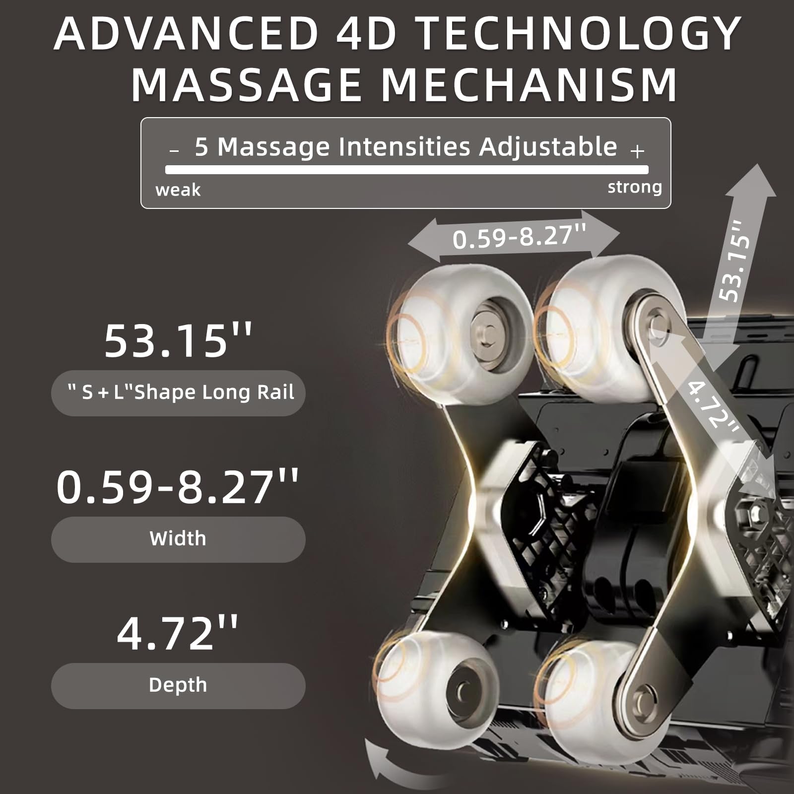 Silla de masaje 4D - Silla de masaje de cuerpo completo 2025 con gravedad cero, reposapiés extendido, pista SL, estiramiento de yoga, rodillos de pies y comodidad de calefacción con 3