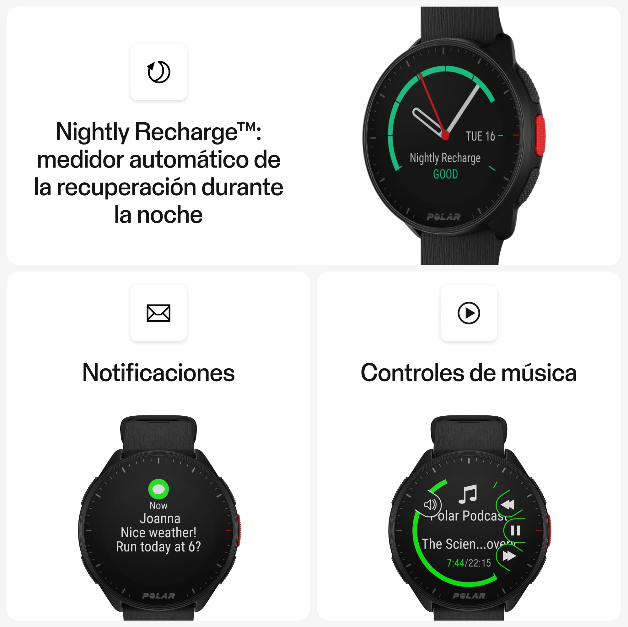 Polar Pacer Reloj de Running con GPS Pulsómetro Ligero