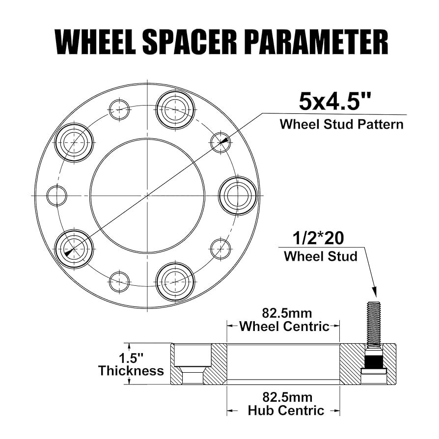 Amazon.com: FLYCLE 1.5 inch 5x4.5 Wheel Spacers for TJ YJ XJ