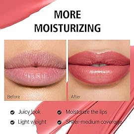 MAKI YIKA 3Pc Moisture Lipsticks for Women Nude Pink Hot Pink Lipstick Hydrate Tinted Lip Balm for Dry Cracked Lips Glossy Lip Color, MA55/62/56