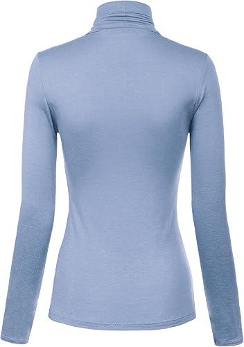 Miniatura 3 de MixMatchy Women's Basic Long Sleeve High Turtle Neck Slim Fit Top Shirt