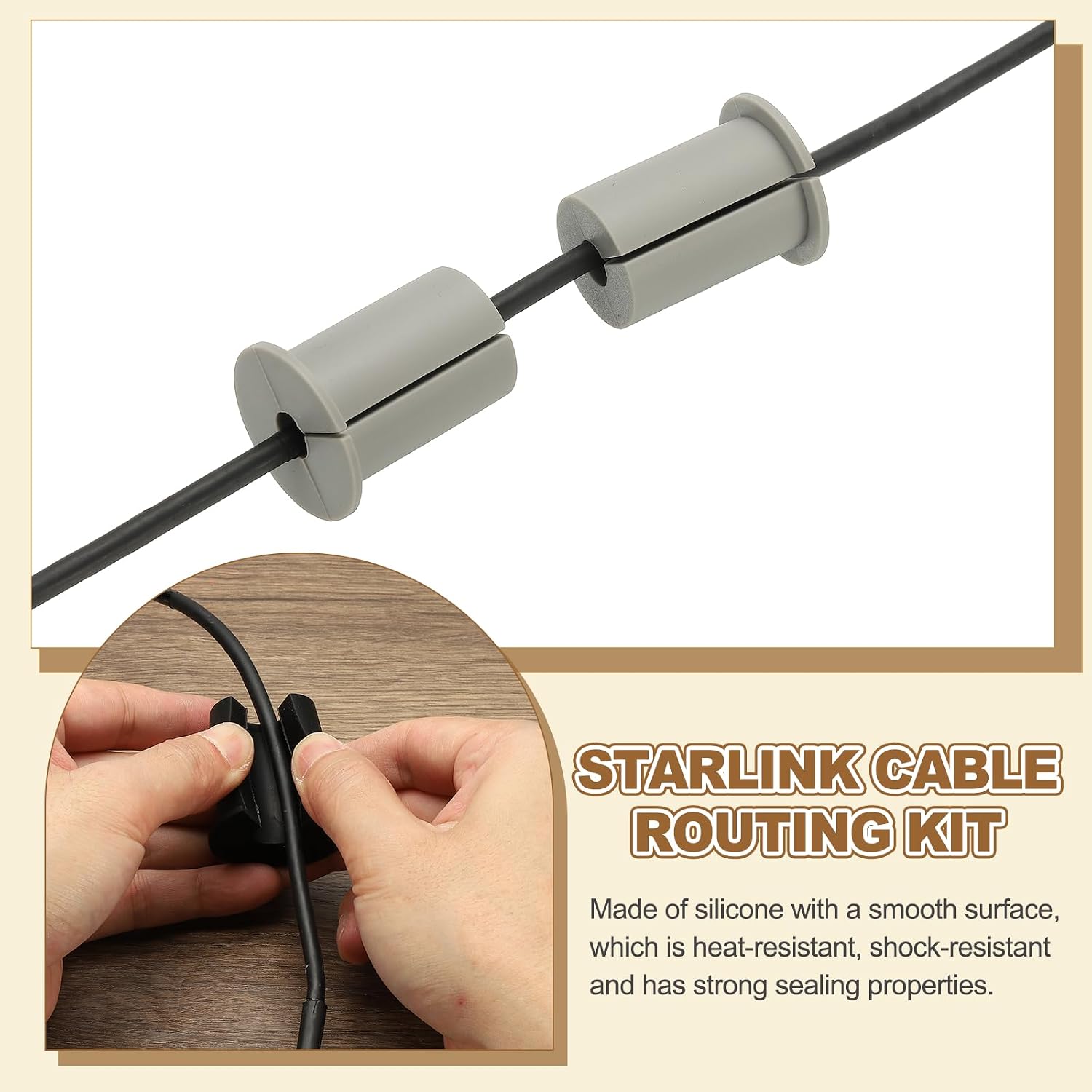 PATIKIL Wall Grommets for Cables 3/4", 6 Pcs Cable Routing Kit Silicone Hole Grommet Feed Through Bushing for Ethernet Accessories with 0.28" (7mm) Hole, White