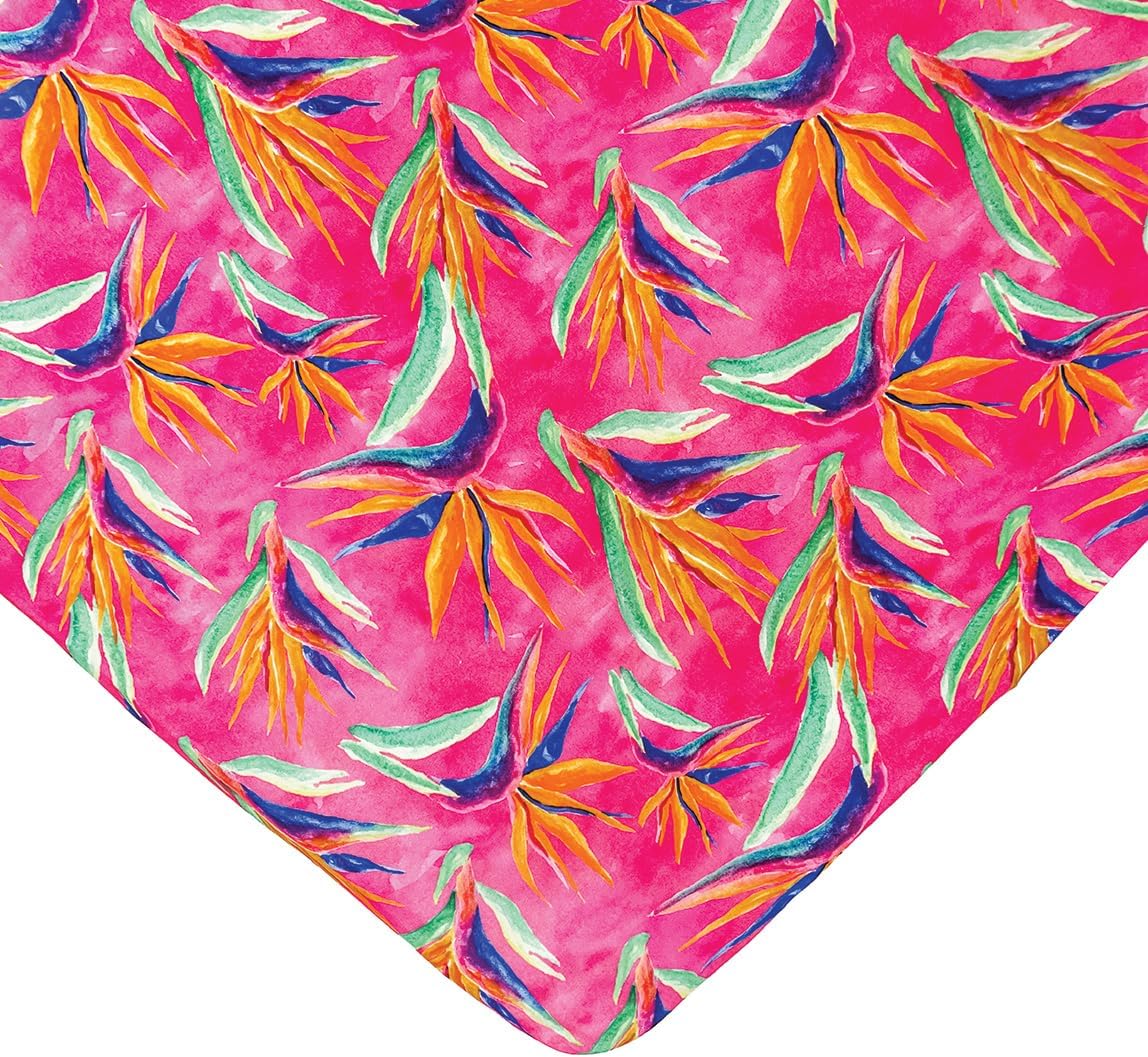 Bird of Paradise Fitted Crib Sheet, Made from Viscose from Bamboo and Spandex Material, Fits Standard Crib and Toddler Mattresses, by Florida Kid Co.