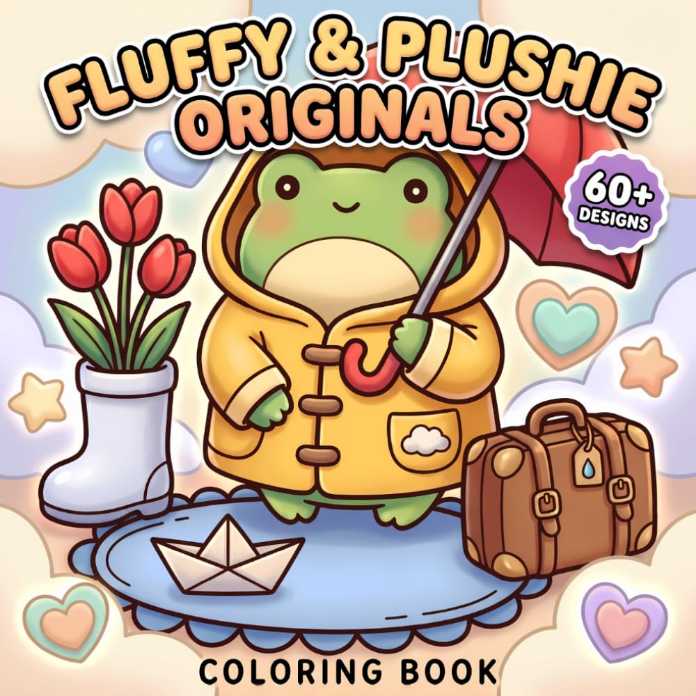 Fluffy & Plushie Originals Coloring Book: Over 60 Adorable Designs Featuring Cozy Critters, Soft Toy Vibes, And Relaxing Screen Free Moments