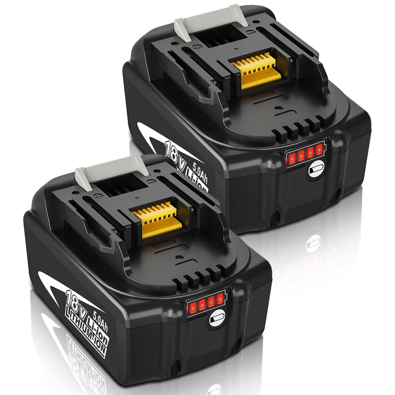 2 pezzi 5,0 Ah/5000mAh BL1860B compatibile per Makita Batteria BL1860B BL1850B BL1840B BL1830B BL1820 BL1815 BL1825 BL1835 BL1845 194205-3 194309-1 LXT-400 (Blu)