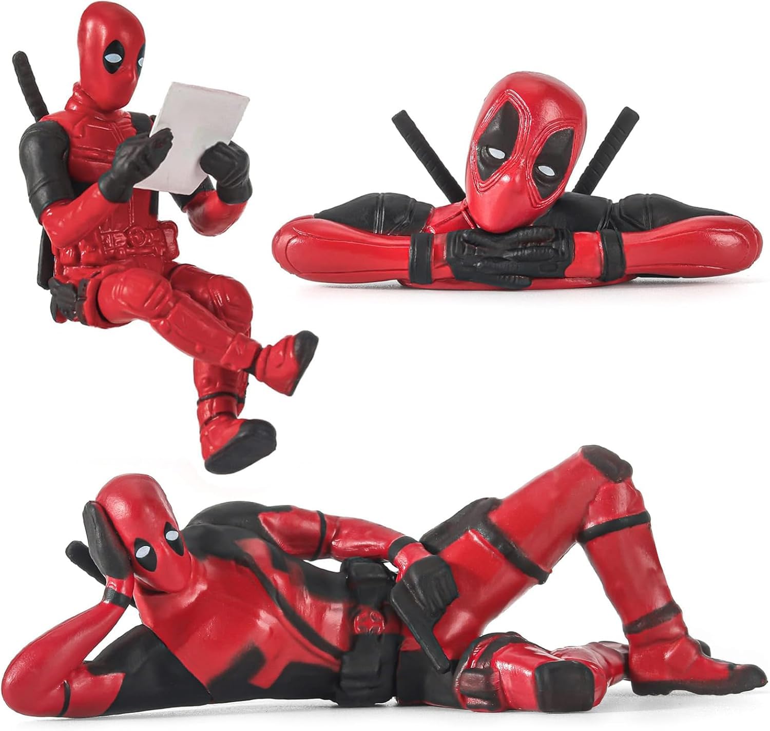3 Piezas Colgante de Adorno de Coche, Personaje de Anime clásico Colgante Deadpool, Adorno de Coche con Figura Mini Deadpool, decoración Creativa para Coche y Escritorio