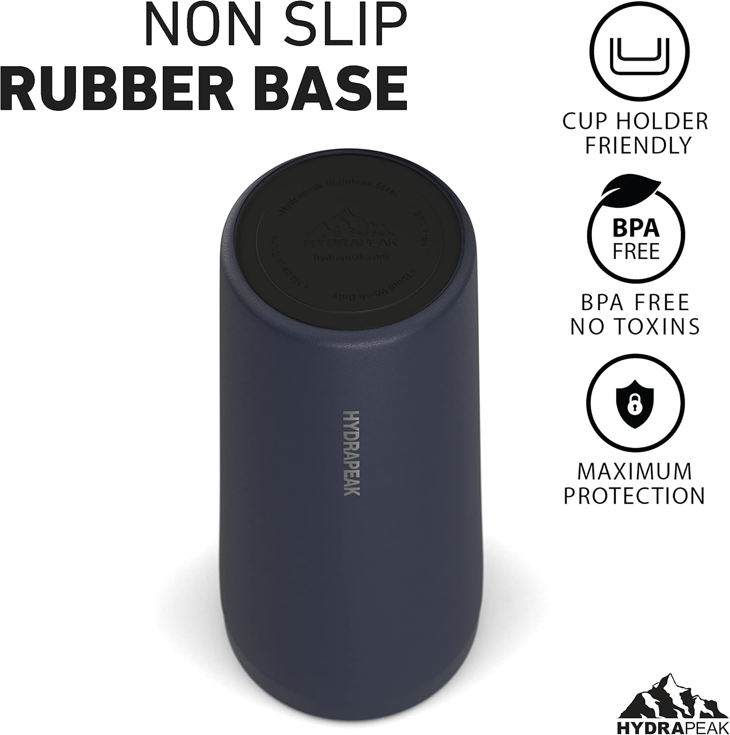 Hydrapeak Traveler 25oz Insulated Tumbler, Stainless Steel Travel Coffee Mug, Double Wall Vacuum Insulation, Tumbler with Lid and Straw, Water Bottle with Straw, Insulated Tumblers, Water Cup, Navy