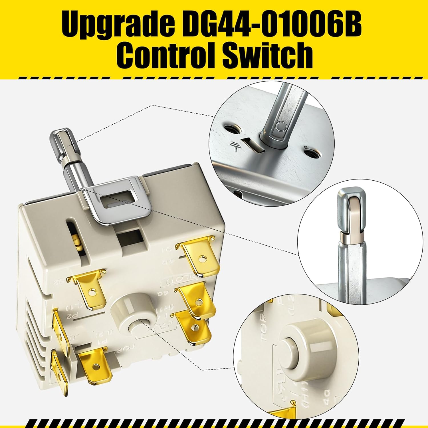 DG44-01006B Infinite Switch for Samsung Range - Precise Heat Control | Direct Replacement Knob Compatible with NE59T7750WS NE58K9850WS NE58K9560WS E59M4310SS GE59M4310SS | Replaces PER001-12D
