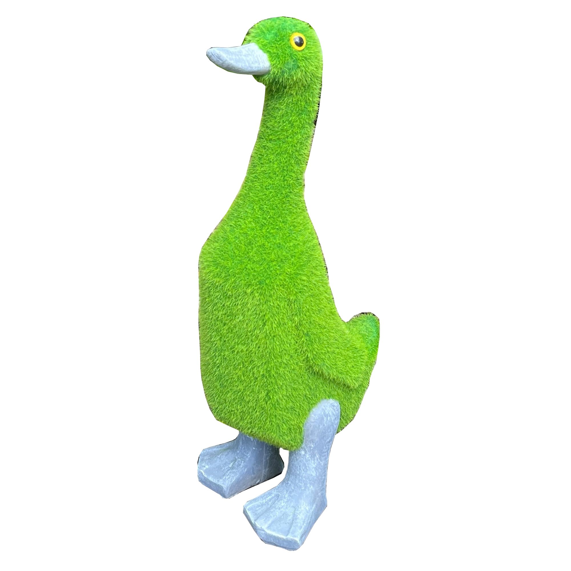 Alfie Francis 32.5cm (Tall) Artificial Grass Covered Ceramic Duck Garden Ornament Statue Sculpture Outdoor Decoration