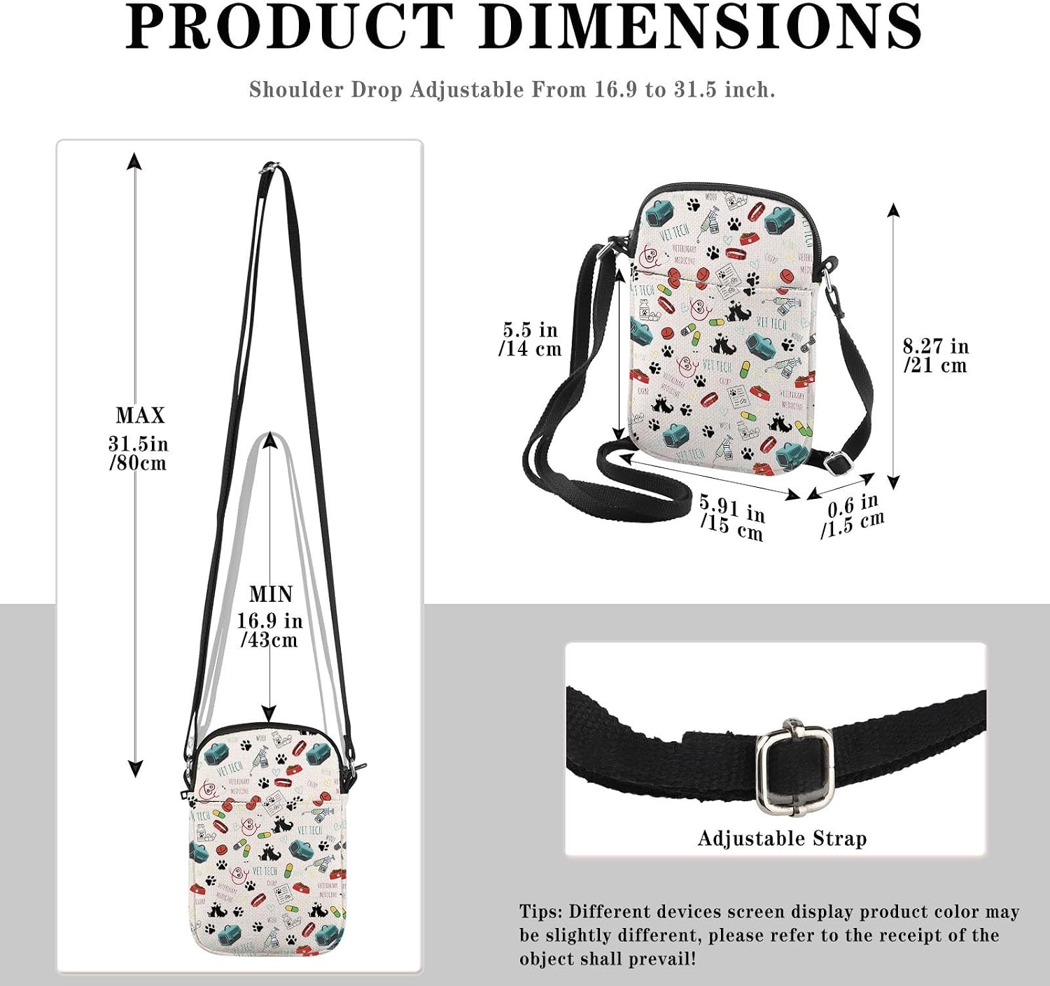 GJTIM Veterinary Technician Gift Vet Receptionist Gift Vet Assistant Gift Vet Medicine Graduation Gift Zipper Pouch Makeup Bag (Vet Tech Pattern CR) image 2