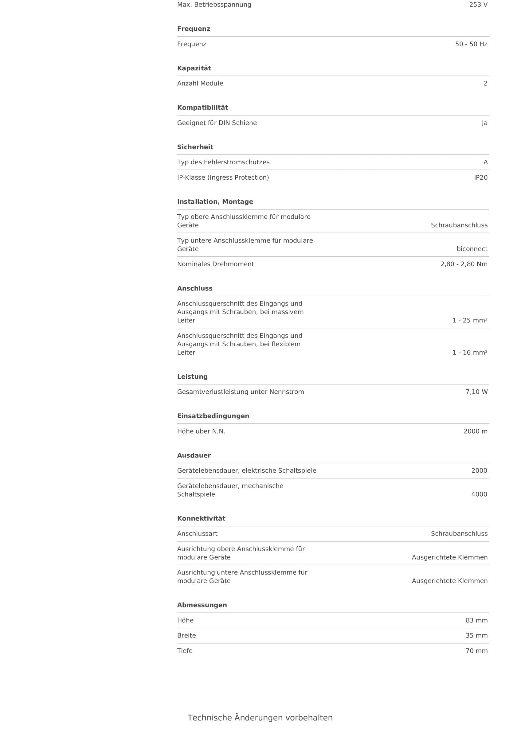 Hager Fehlerstromschutzschalter A 2-polig 25A 0,01A 230V CCA225D CCA225D