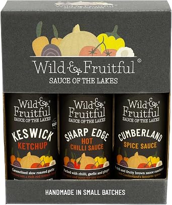 Wild & Fruitful  Sauce of the Lakes  Keswick Gift Pack | 3 Handmade Sauces in Presentation Box | Perfect Taste of the Lake District