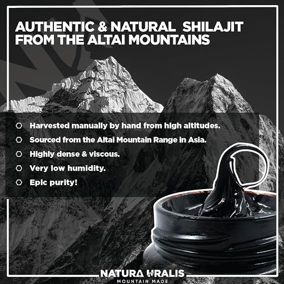 Natura Uralis Altai Shilajit | Organic Shilajit Mineral Resin, Naturally Formed - Highly Potent Black Shilajit from The Altai Mountains