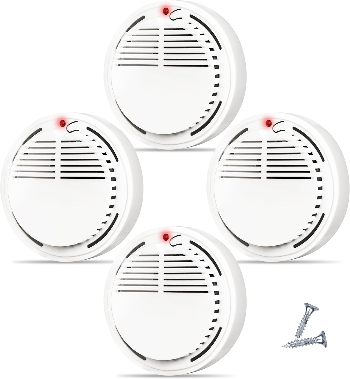 4 Pack Fire Alarms Smoke Detectors, Battery Operated Smoke Detector