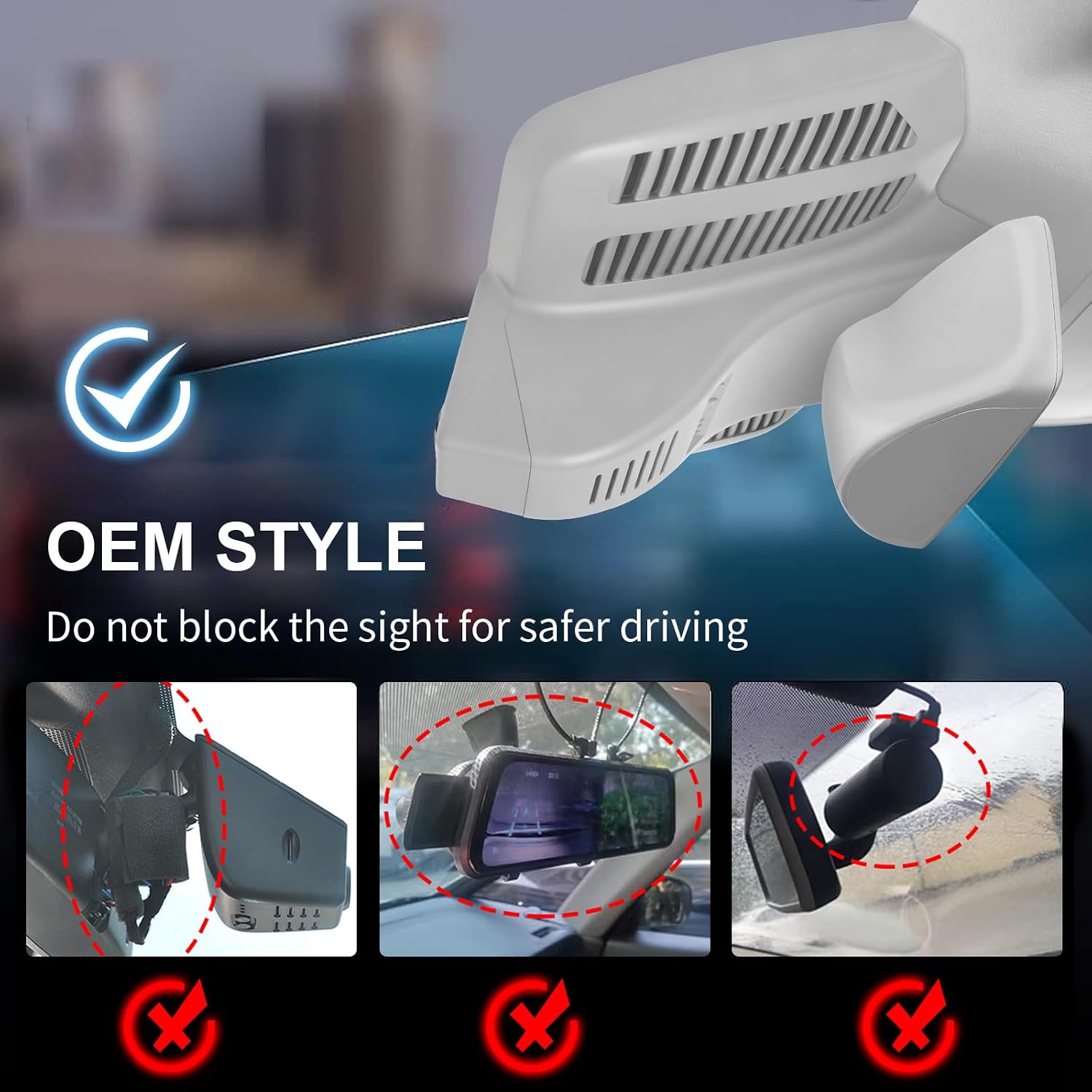 mangoal Front 4K HDR Dash Cam STARVIS 2 IMX678, Custom for Mercedes-Benz E-Class W213 Gen5 E-Class 2017-2023 & E53 E63 AMG 2018-2024(Model E Gray), OEM Look, WiFi & APP, 5GHz WiFi, GPS, 64GB Card