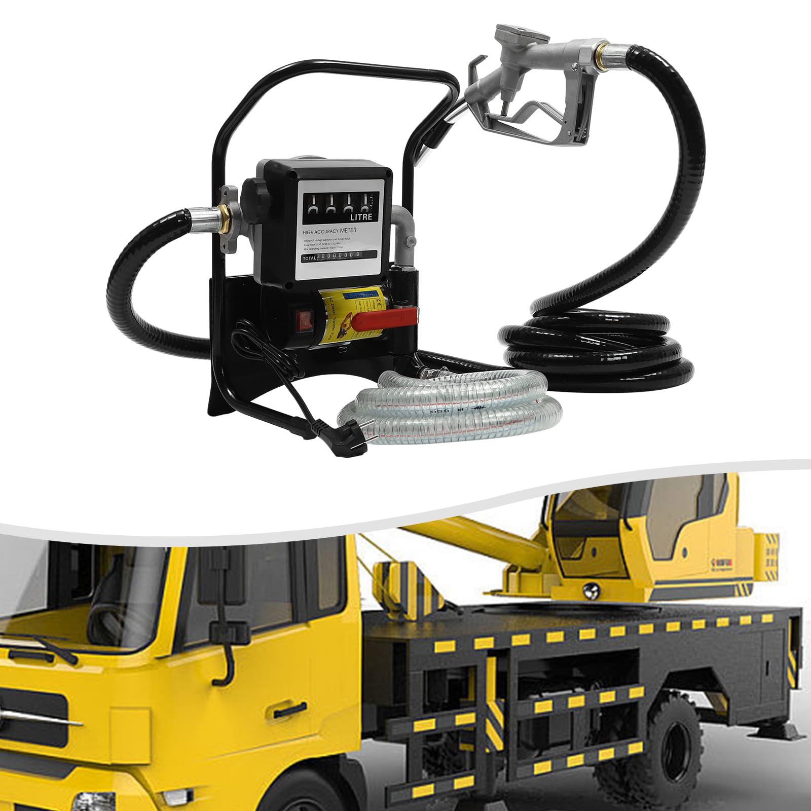 Pompa Diesel Autoadescante Bathrena 375W – 3600 Giri/min, 20-120 L/min, Con Contatore E Tubi Lunghi - 6