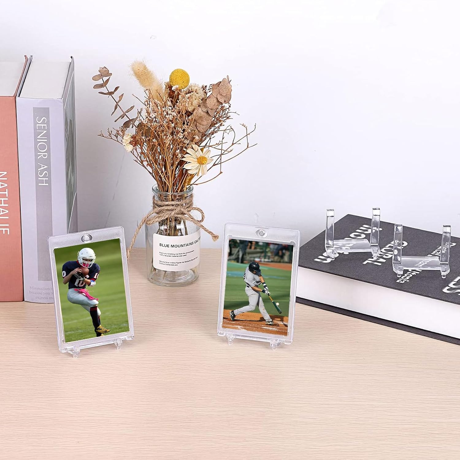 Hipiwe 10 Pcs Acrylic Easel Stands Belt Buckle Display Easel,1.97 Inch Tall