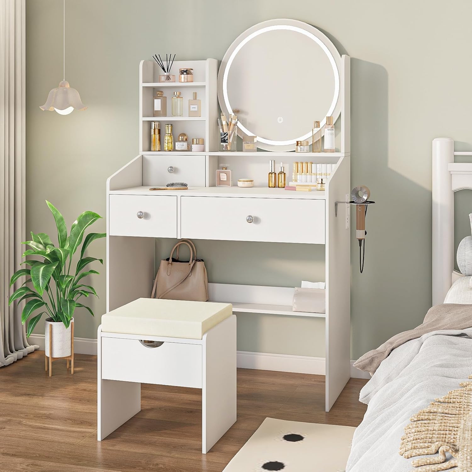 Dimensions of the Viaozutis Vanity Desk
