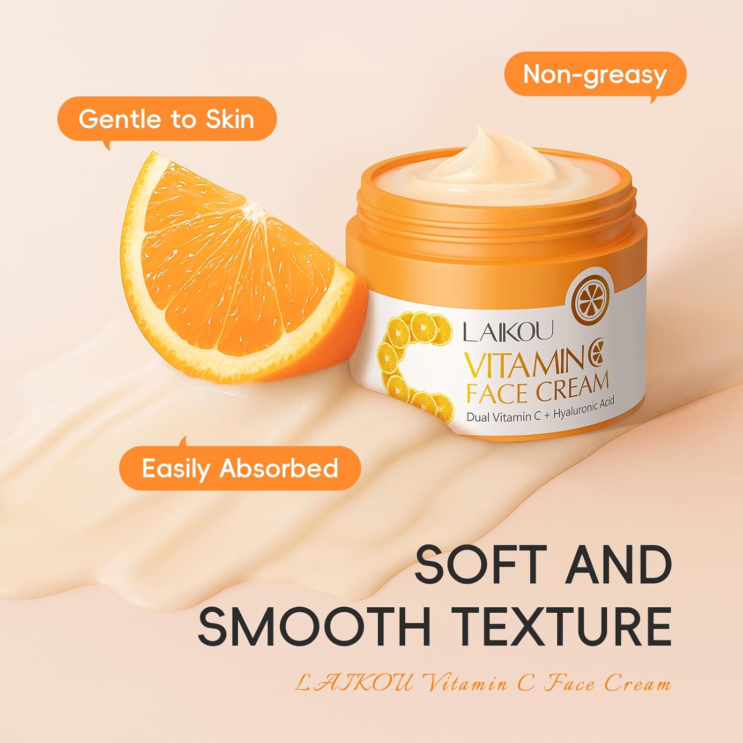 LAIKOU Skin Care, Vitamin C Skin Care Set, Facial Skin Care Products with Cleanser, Eye Cream, Toner, Serum, Face Cream, Lip Mask, Eye Mask, Glowing Mask for Women Birthday Mother's Day Christmas - Image 6