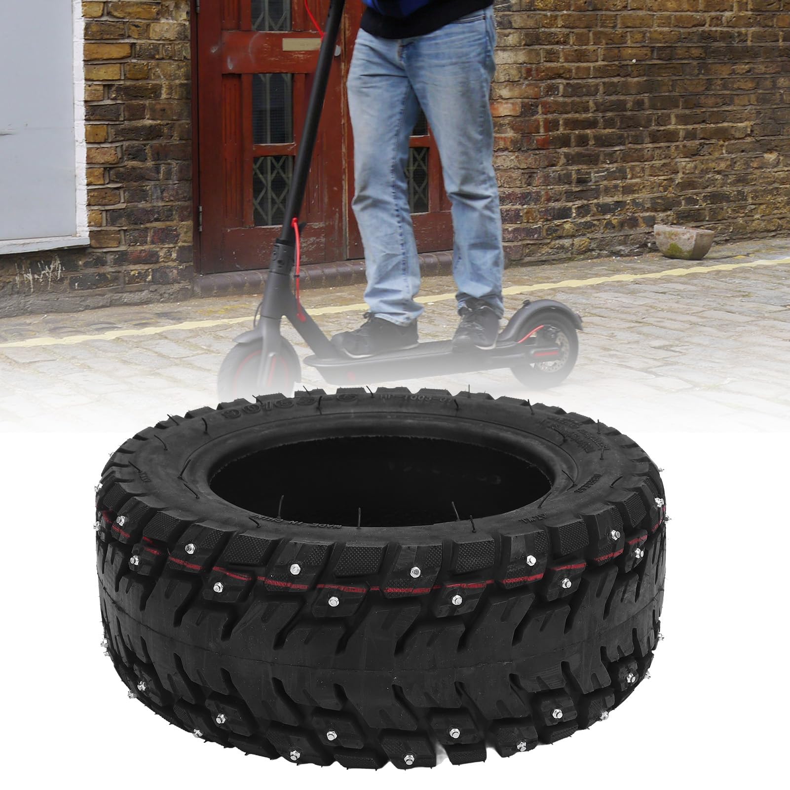 Tire en Caoutchouc Premium, Pointes du Pneu de Caoutchouc de Scooter électrique adapté aux Conditions Neigeuses et Pluvieuses