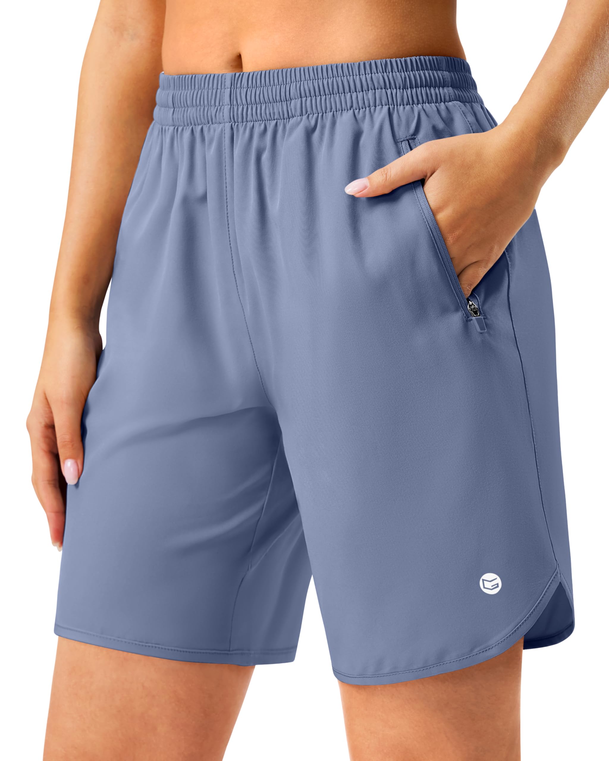 G Gradual 5"/7" Athletic Running Shorts for Women 2 Zipper Pockets Lightweight Workout Gym Summer Dolphin Shorts with Liner — view 7