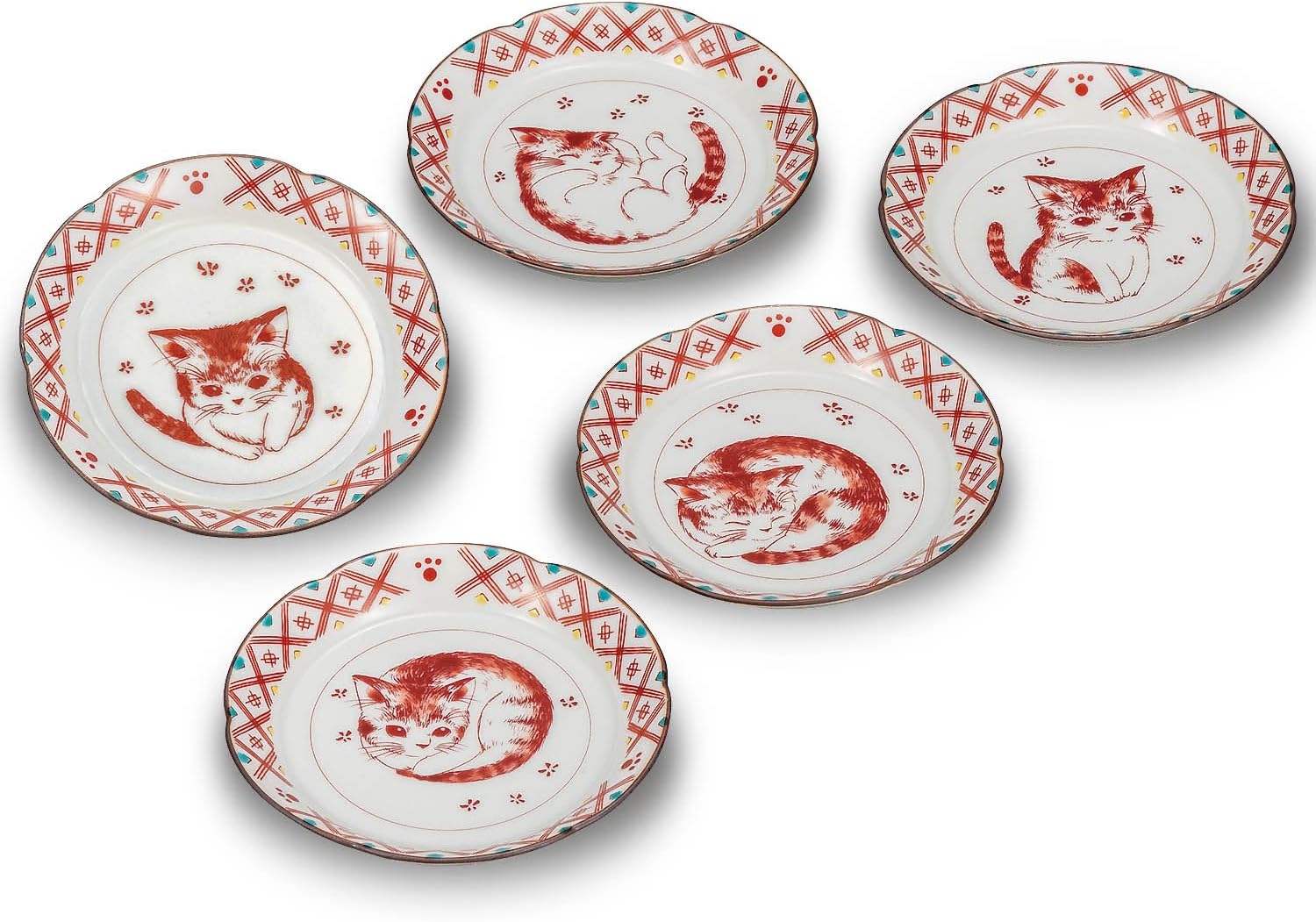 有田焼 龍峰窯 中皿 丸皿 5客セット 和柄 花柄 浅皿 食器 送料込み 有田焼 龍峰窯 中皿 丸皿 5客セット 和柄 花柄 浅