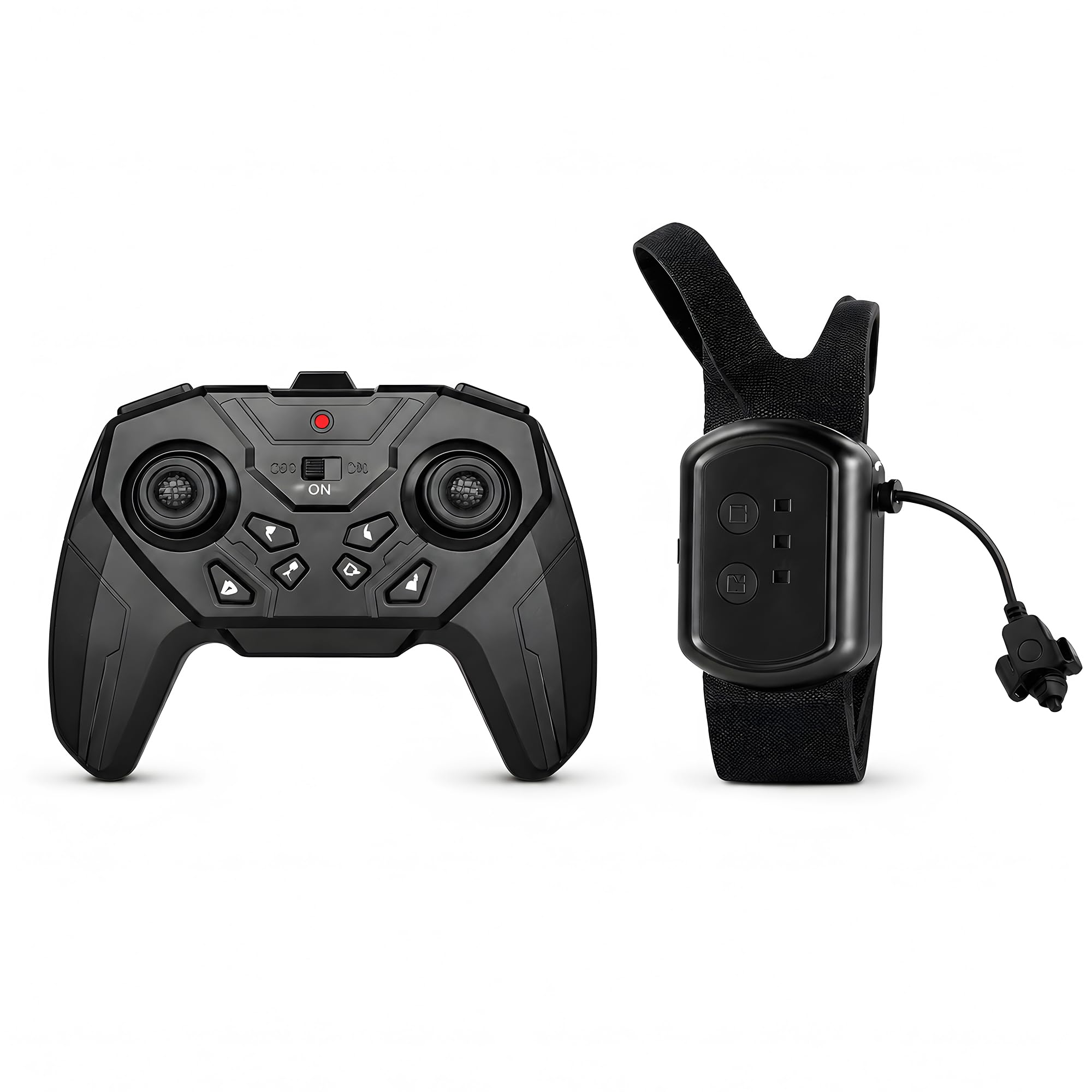 2-in-1 RC Tank Remote Controller Set, Replacement Handheld Controller and Gesture Sensing Watch Remote for Compatible Stunt Battle Tank Toy, RC Tank Spare Accessories