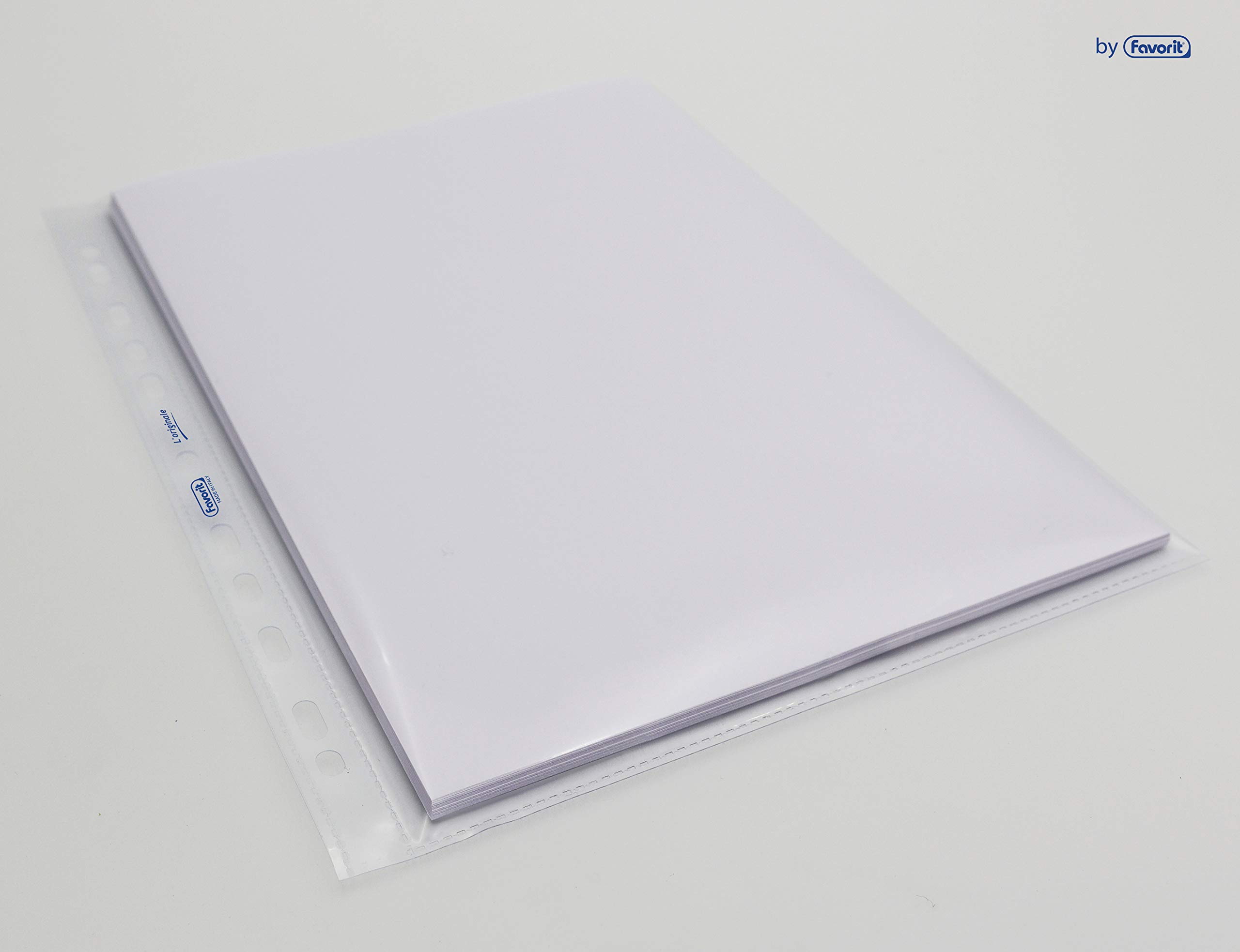 Favorit Buste Foratura Universale Trasparenti - 25 Pezzi 22x30 Cm, Spessore Alto