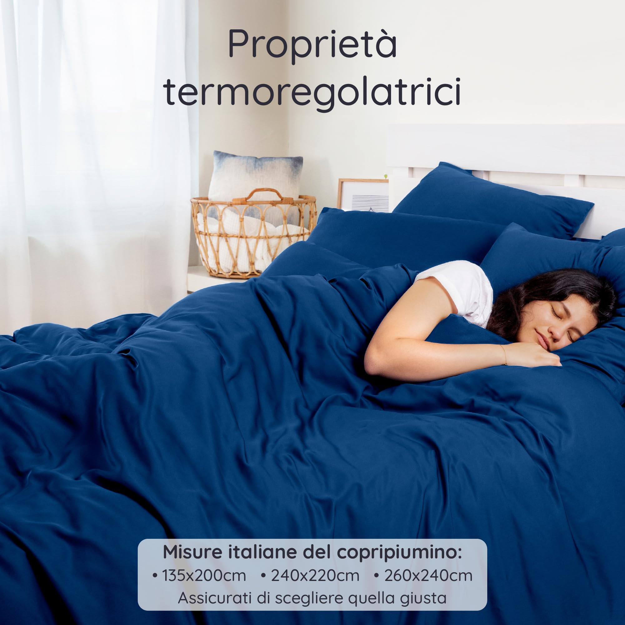 Copripiumino In Bambù Bambaw 135x200cm - Ipoallergenico, Termoregolatore, Color Beige - Foto 3