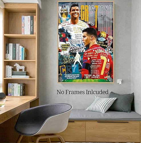 Miniatura 3 de CR7 Cristiano Ronaldo Poster, Motivational Soccer Star Canvas Wall Art, Football Sports Wall Art, Manchester Cristiano Ronaldo Art Poster for Gym