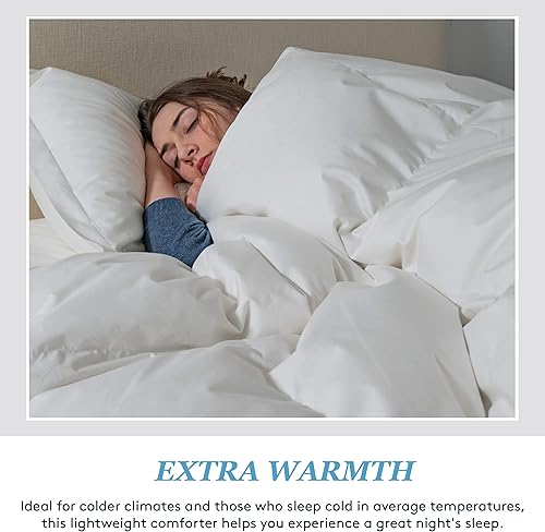 Miniatura 6 de Ameridown Extra Warmth Elite - Edredón de plumón 600 con accesorios cosidos en las esquinas, cama individual o larga, color blanco