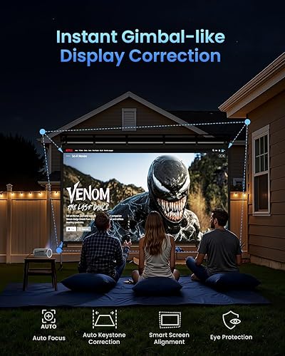 Miniatura 4 de JMGO PicoPlay Proyector portátil inteligente 1080P, Google TV, 400ISO lúmenes, 8W Dolby Digital, 3D-Active, HDR10, mini proyector con WiFi y