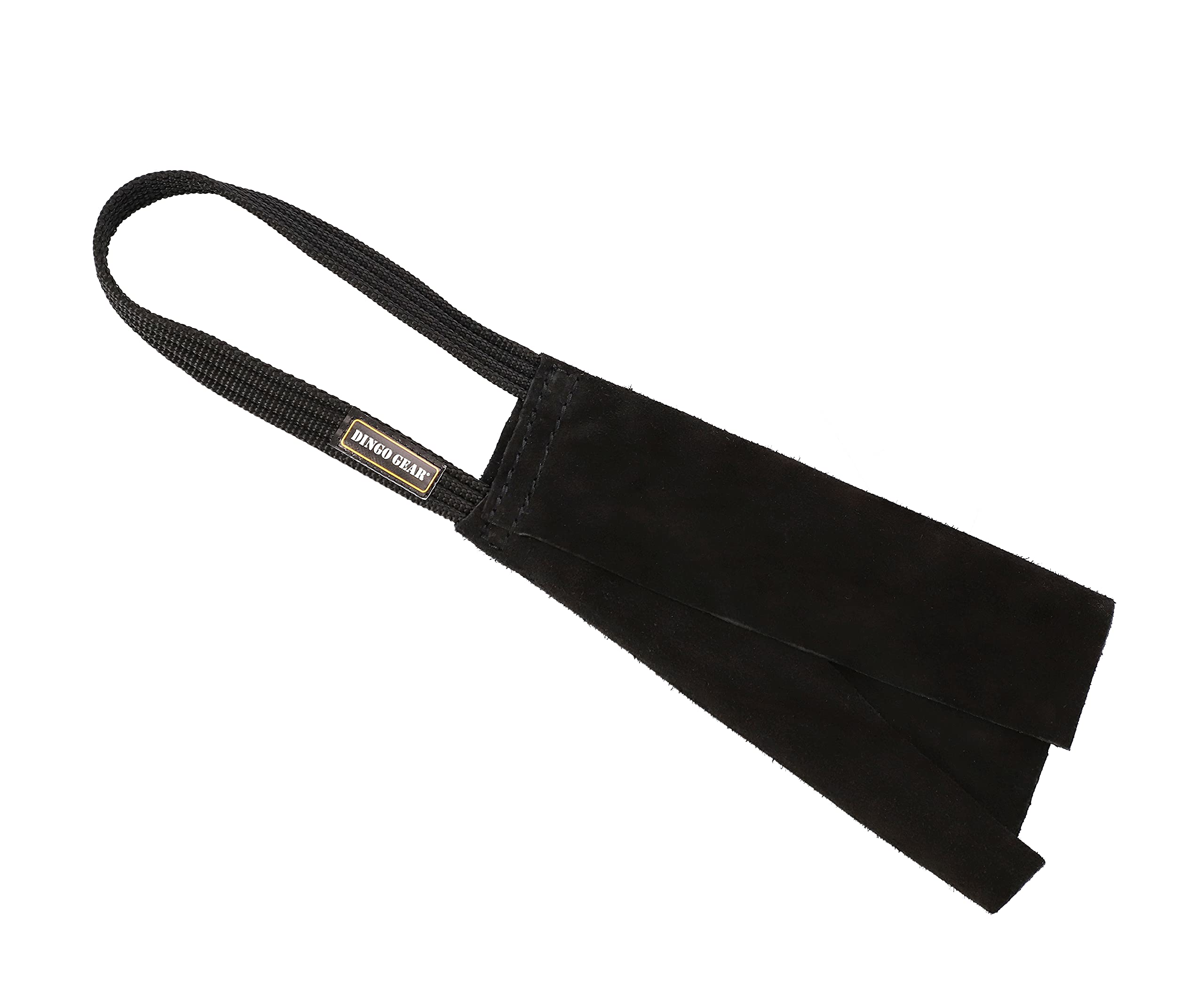 Dingo Gear Chiffon en Cuir avec 1 poignée pour Dressage de Chien Noir 23 cm