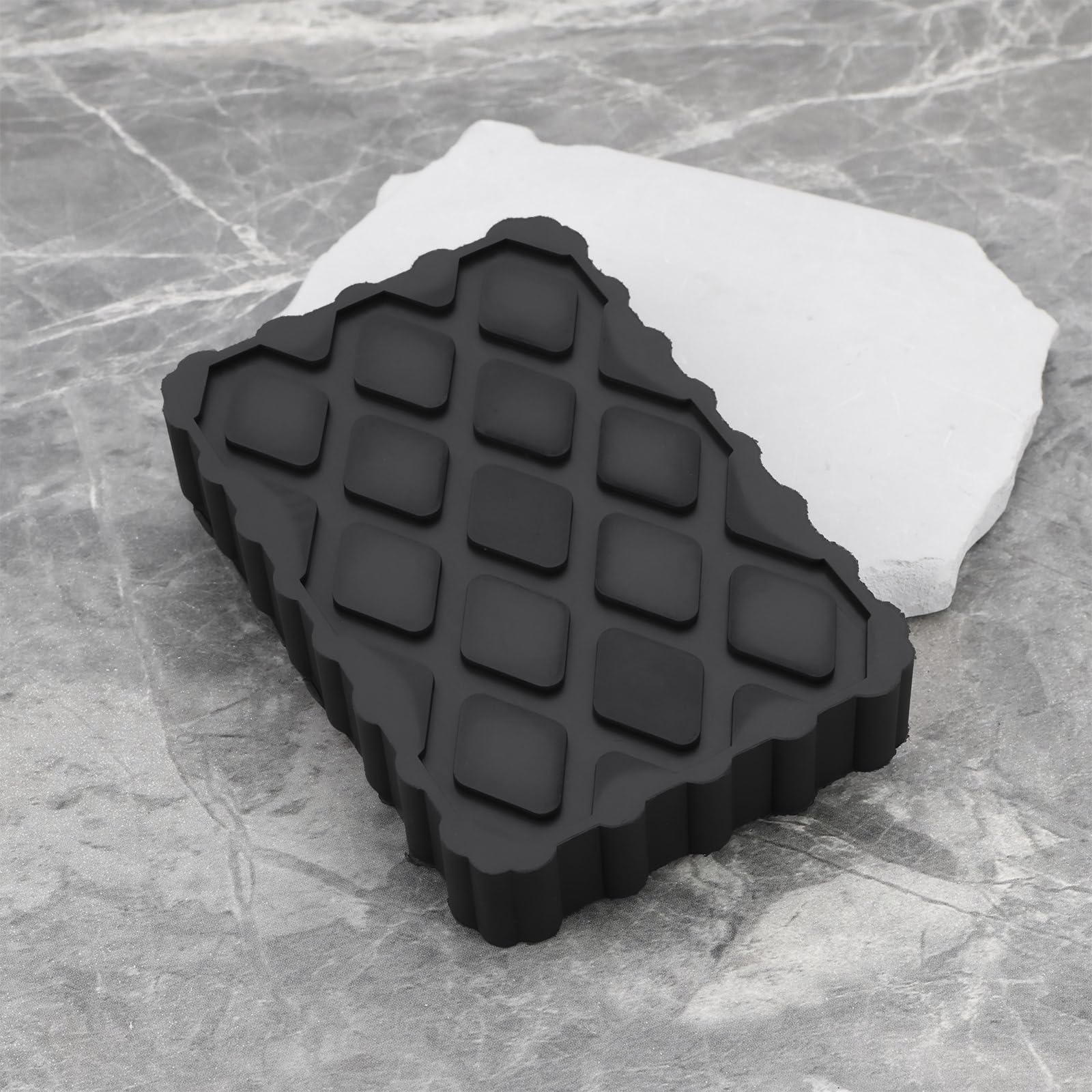 Lot de 4 blocs d'amortissement en caoutchouc pour cric à ciseaux 120 x 80 x 20 mm