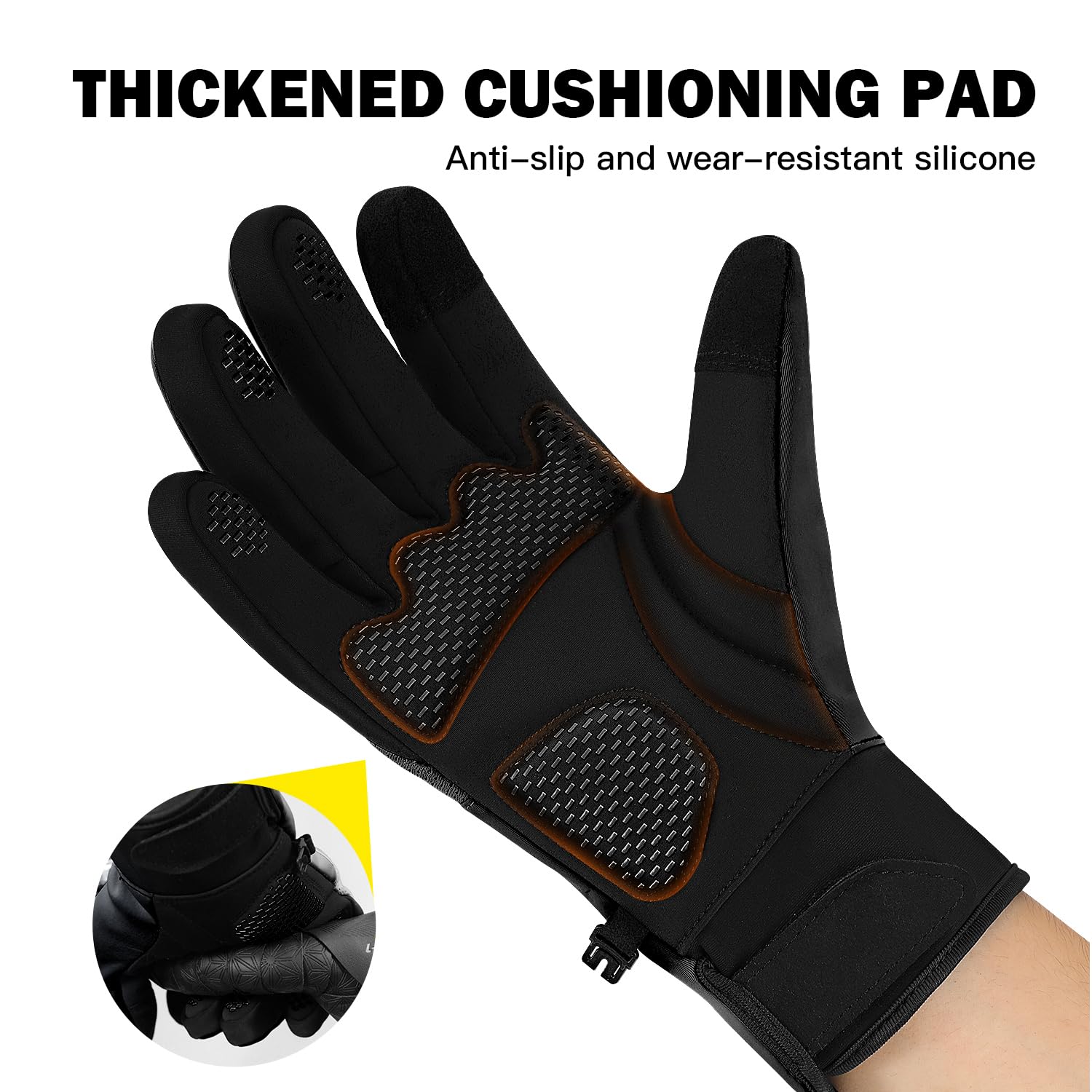 Vilico Guanti invernali da uomo, impermeabili, touch screen, in pile, caldi e termici, per ciclismo, moto, sci