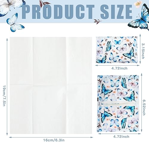 Miniatura 109 de Geyee Paquete de 50 paquetes de pañuelos faciales de viaje, pañuelos desechables de bolsillo para invitados de boda, viajes, bolsa escolar