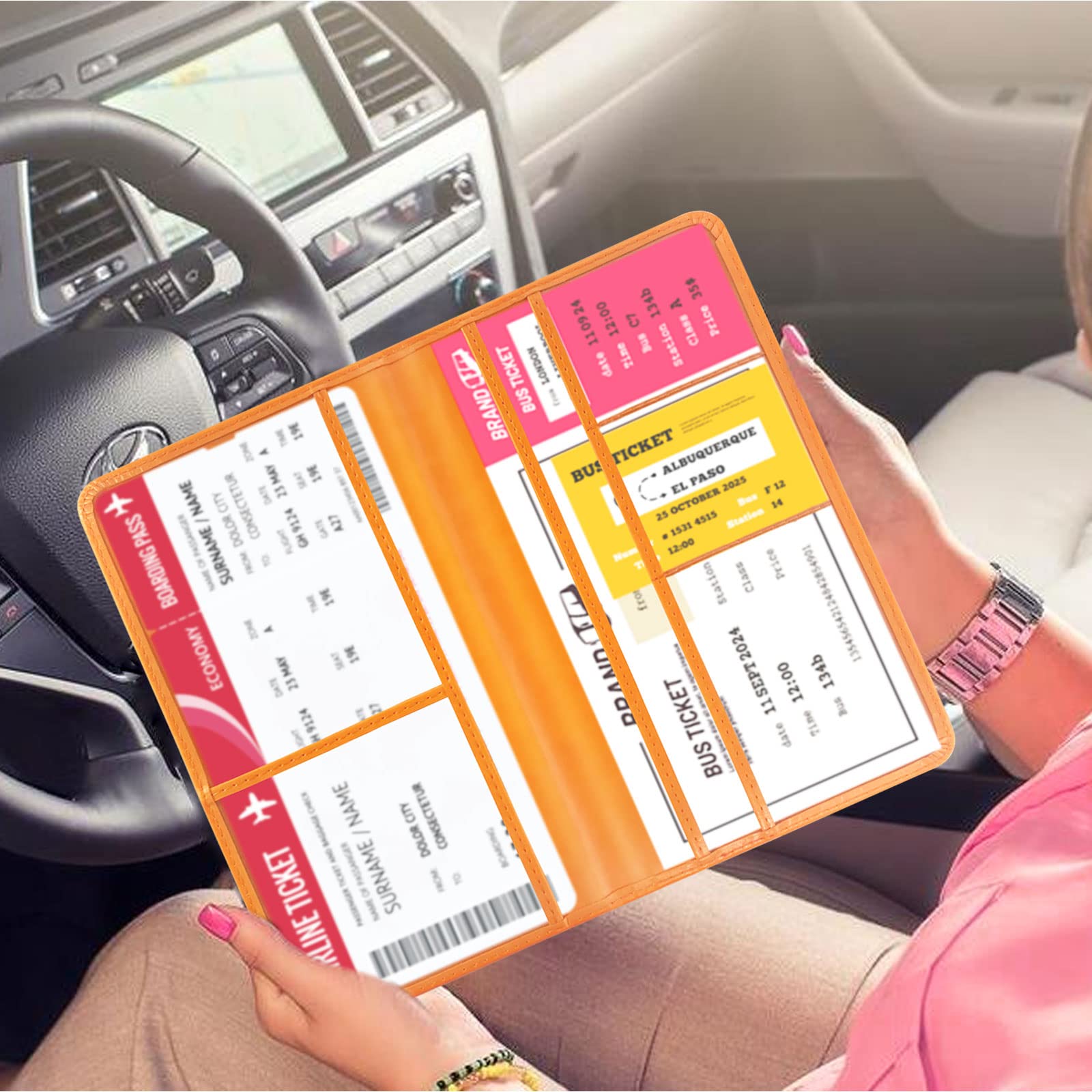 Car Registration & Insurance Holder - 5.5x5 Inch PU Leather Glove Box Organizer For Documents & Cards - View #10